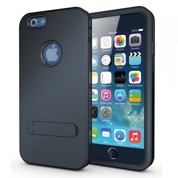 Wholesale Apple iPhone 5 5S Strong Armor Hybrid with Stand (Navy Blue)